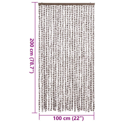 Insektsgardin taupe och vit 100x200 cm chenille