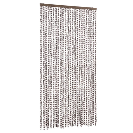 Insektsgardin taupe och vit 100x230 cm chenille
