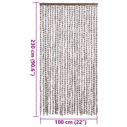 Insektsgardin taupe och vit 100x230 cm chenille