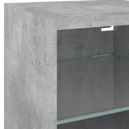 Tv-bänk 8 delar LED betonggrå konstruerat trä