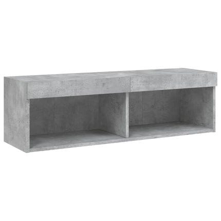 Tv-bänk 5 delar LED betonggrå konstruerat trä