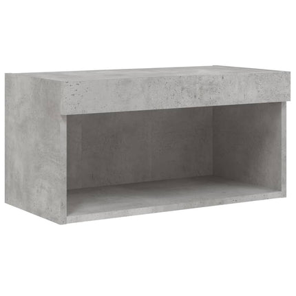 Tv-bänk 6 delar LED betonggrå konstruerat trä