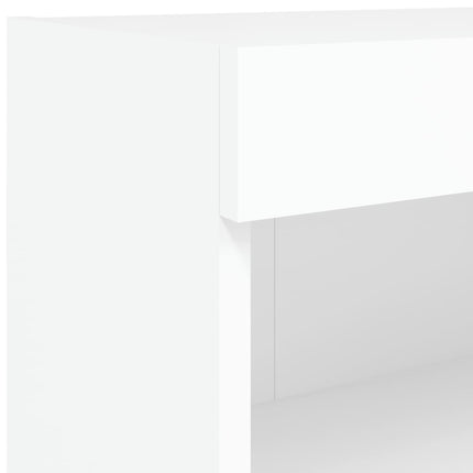 Tv-bänk 5 delar LED vit konstruerat trä
