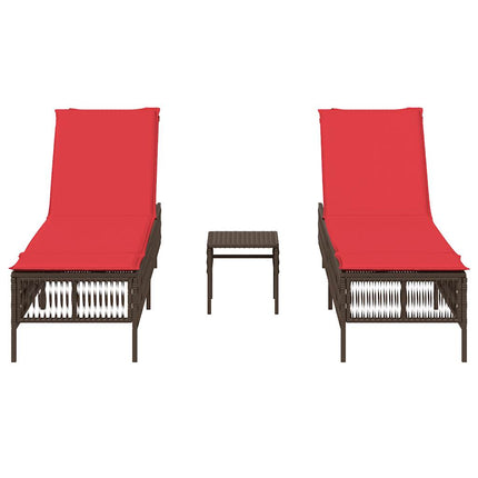 Solstolar 2 st med bord brun konstrotting