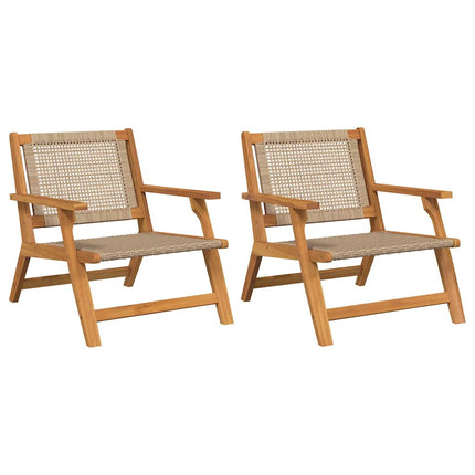 Trädgårdsmöbler 2 pcs Beige 67 x 78 x 73 cm Massivt Akaciaträ
