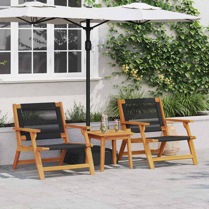 Trädgårdsmöbler 2 pcs Svart 67 x 76 x 73 cm Massivt Akaciaträ