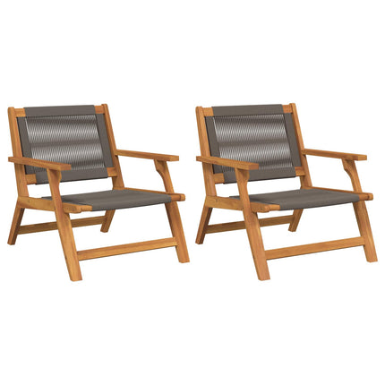 Trädgårdsmöbler 2 pcs Grå 67 x 78 x 73 cm Massivt Akaciaträ