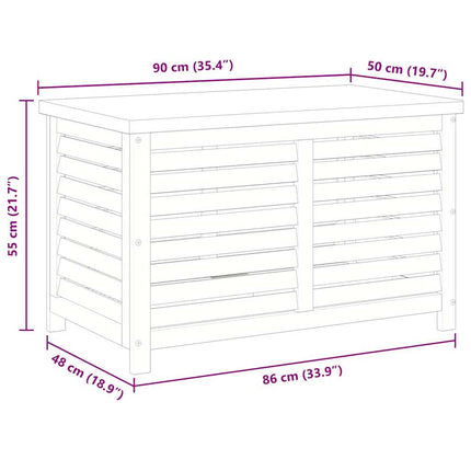 Dynbox 90x48x55 cm massivt eukalyptusträ