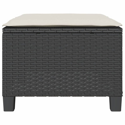 Caféset med dynor 3 delar svart konstrotting