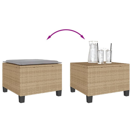 Bistrogrupp med dynor 3 delar beige konstrotting