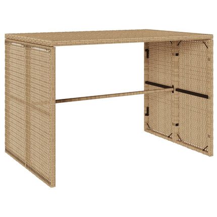 Matgrupp för trädgården 3 delar med dynor beige konstrotting