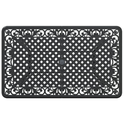 Trädgårdsbord svart 150x90x72 cm gjuten aluminium