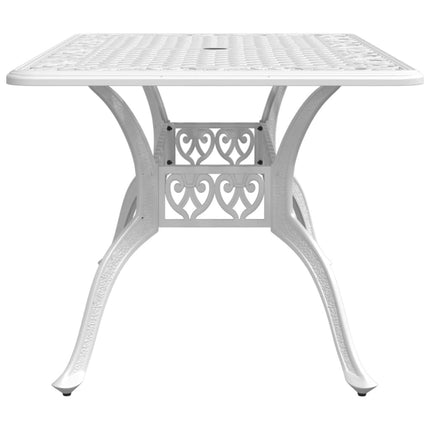 Trädgårdsbord vit 150x90x72 cm gjuten aluminium