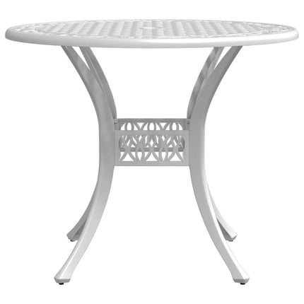 Trädgårdsbord vit Ø90x75 cm gjuten aluminium