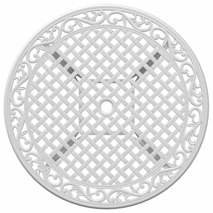 Trädgårdsbord vit Ø90x75 cm gjuten aluminium