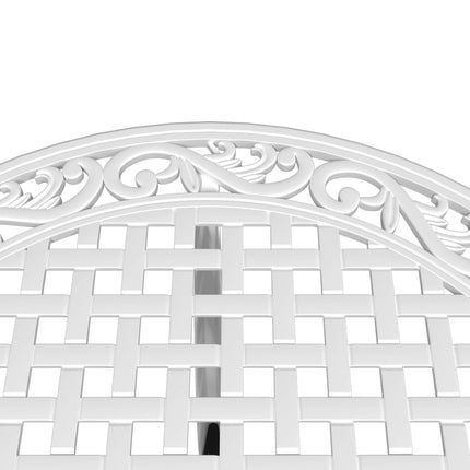Trädgårdsbord vit Ø90x75 cm gjuten aluminium