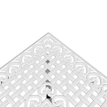 Trädgårdsbord vit 80x80x75 cm gjuten aluminium