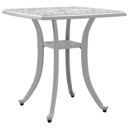 Trädgårdsbord vit 53x53x53 cm gjuten aluminium