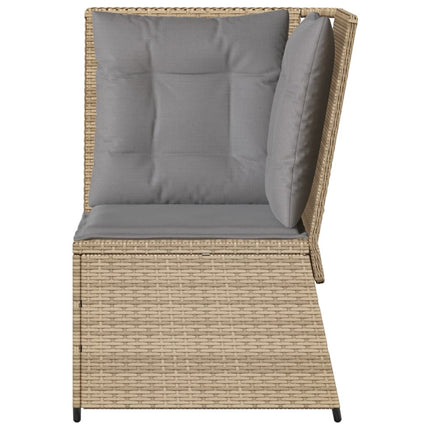 Soffa hörnsektion för trädgården med dynor beige konstrotting