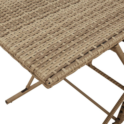 Matgrupp för trädgården med dynor 7 delar beige konstrotting