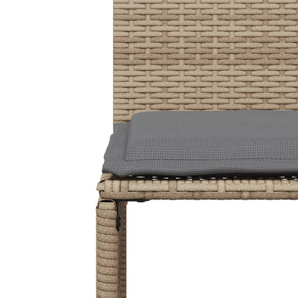 Matgrupp för trädgården med dynor 7 delar beige konstrotting