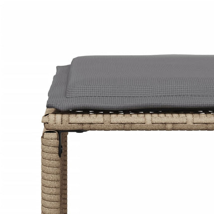 Matgrupp för trädgården med dynor 7 delar beige konstrotting