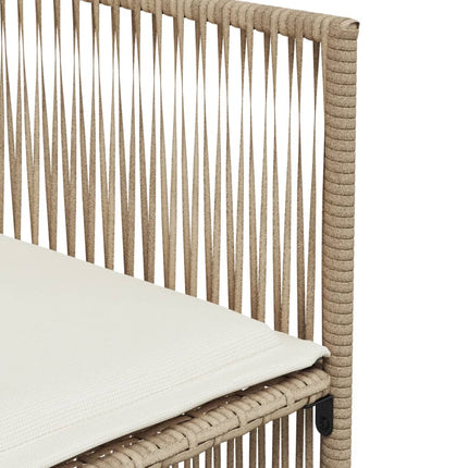 Matgrupp för trädgården med dynor 7 delar beige konstrotting