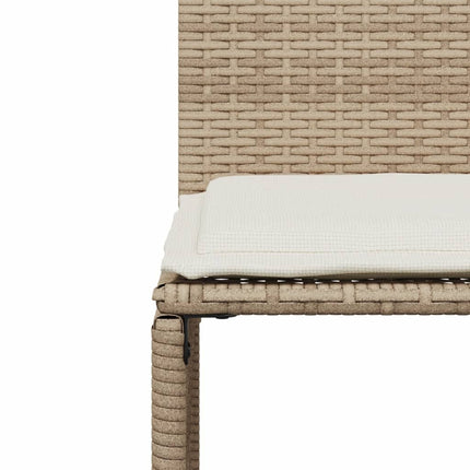 Matgrupp för trädgården med dynor 7 delar beige konstrotting