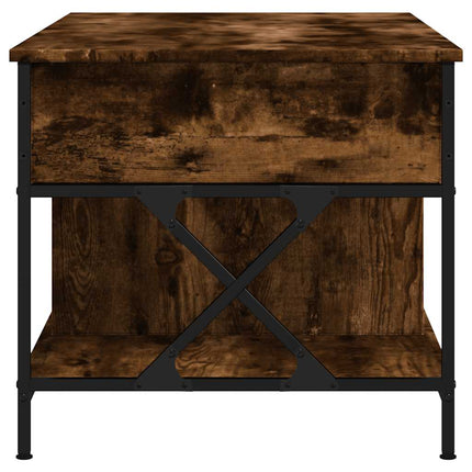 Soffbord rökfärgad ek 100x55x50 cm konstruerat trä och metall