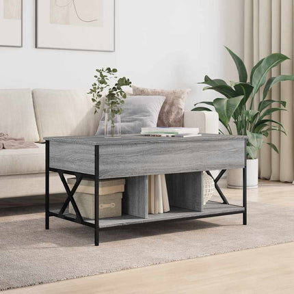 Soffbord grå sonoma 100x55x50 cm konstruerat trä och metall