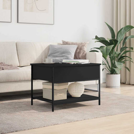 Soffbord svart 70x50x50 cm konstruerat trä och metall