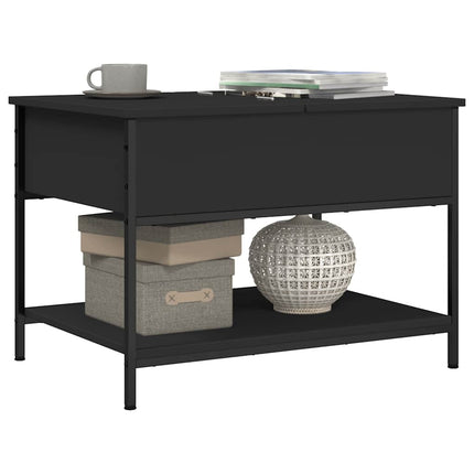 Soffbord svart 70x50x50 cm konstruerat trä och metall