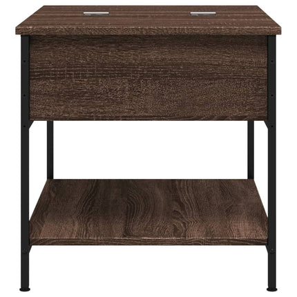 Soffbord brun ek 70x50x50 cm konstruerat trä och metall