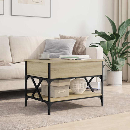 Soffbord sonoma-ek 70x50x50 cm konstruerat trä och metall