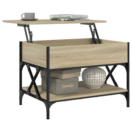 Soffbord sonoma-ek 70x50x50 cm konstruerat trä och metall
