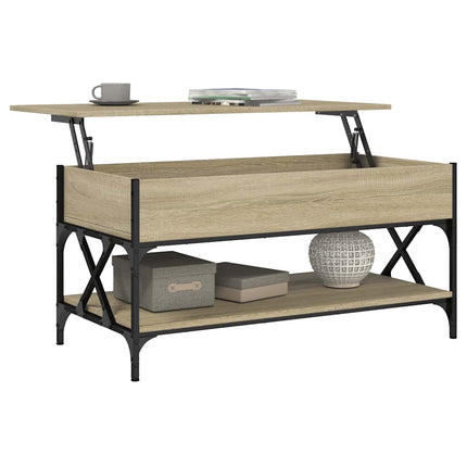 Soffbord sonoma-ek 100x50x50 cm konstruerat trä och metall