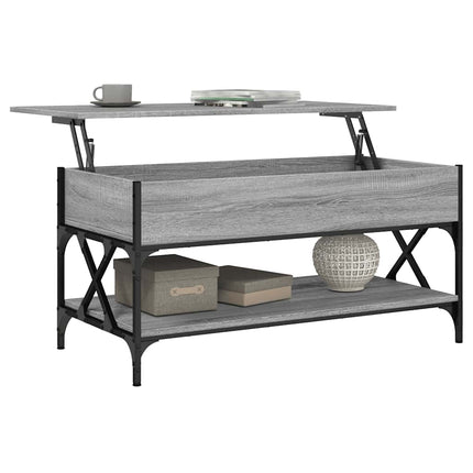 Soffbord grå sonoma 100x50x50 cm konstruerat trä och metall
