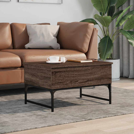 Soffbord brun ek 70x50x40 cm konstruerat trä och metall