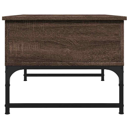 Soffbord brun ek 70x50x40 cm konstruerat trä och metall