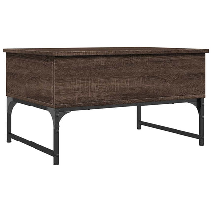 Soffbord brun ek 70x50x40 cm konstruerat trä och metall