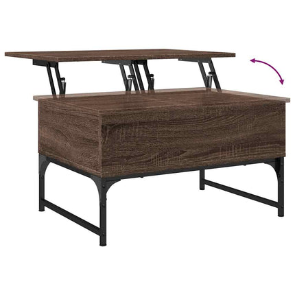 Soffbord brun ek 70x50x40 cm konstruerat trä och metall