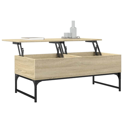 Soffbord sonoma-ek 100x50x40 cm konstruerat trä och metall