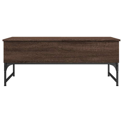 Soffbord brun ek 100x50x40 cm konstruerat trä och metall