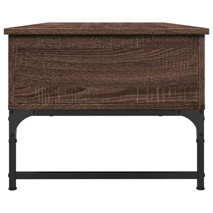 Soffbord brun ek 100x50x40 cm konstruerat trä och metall