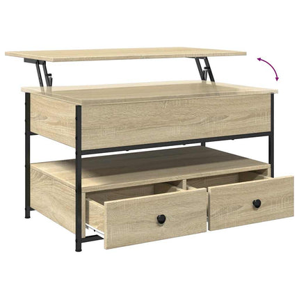 Soffbord sonoma-ek 85x50x50 cm konstruerat trä och metall