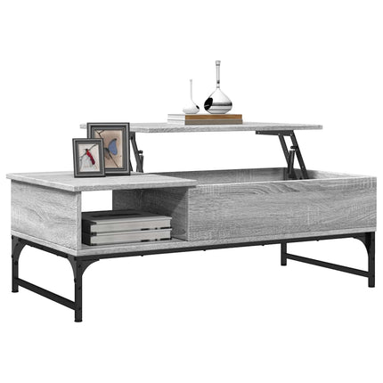 Soffbord grå sonoma 100x50x35 cm konstruerat trä och metall