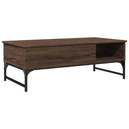 Soffbord brun ek 100x50x35 cm konstruerat trä och metall