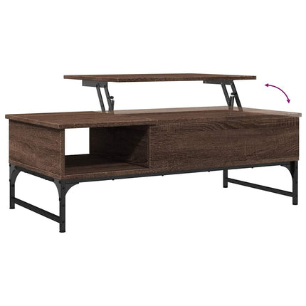 Soffbord brun ek 100x50x35 cm konstruerat trä och metall