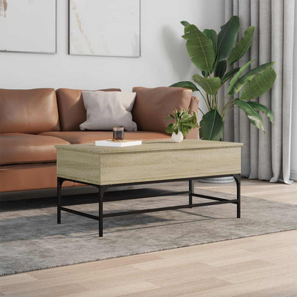 Soffbord sonoma-ek 100x50x45 cm konstruerat trä och metall