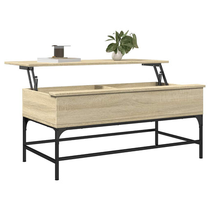 Soffbord sonoma-ek 100x50x45 cm konstruerat trä och metall